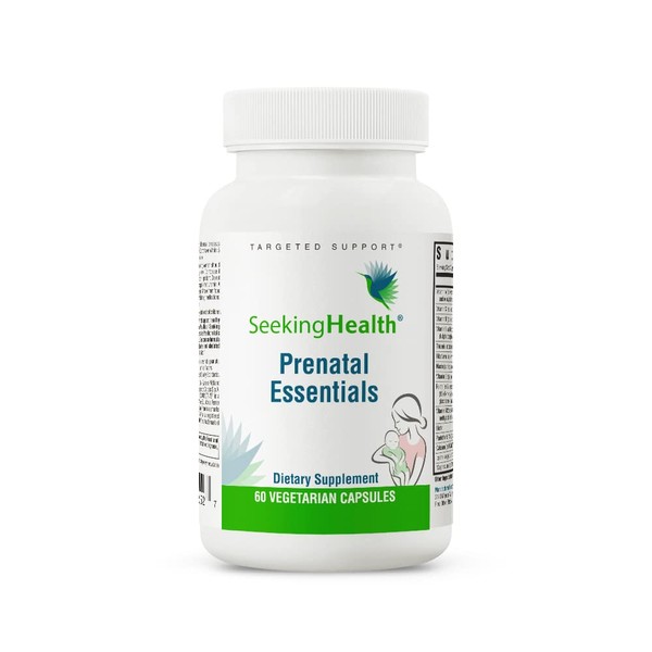 Seeking Health Prenatal Essentials, Methylated Bioavailable Folate and B12, Vitamin D3 and K2, Key Nutrients to Support Pregnancy and Breastfeeding, Vegetarian (60 Capsules)*