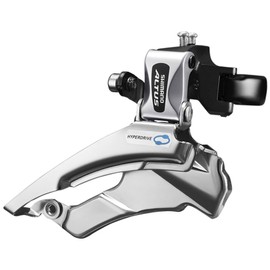 Shimano (Front Derailleur (MTB) FD-M313-B Band Type: φ1.3 inches (34.9 mm) (with 1.2 inches (31.8 / 28.6 mm) Adapter), Down Swing/Dual Pull, 3X8S/7S, 63-66° Top Gear: 42/48T, EFDM3X3 ALTUS