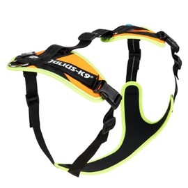 Julius-K9 Mantrailing Harness, Size: S, UV Orange with neon edge
