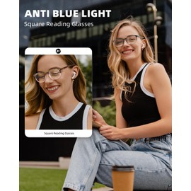 JM Blue Light Reading Glasses for Women with Spring Hinge, Classic Square Reader Glasses Ladies Mix Color 5 Packs +2.0