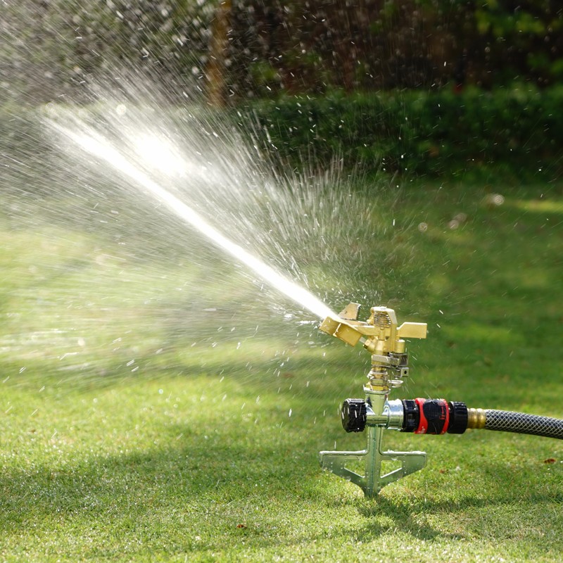 Eden 16032 Brass Impact Sprinkler, Heavy Duty Sprinkler Head, Adjustable