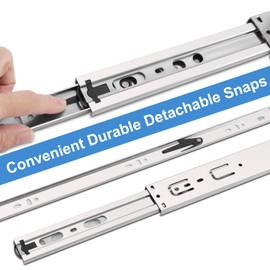 Molvyan 2 Pairs 20 Inch Soft Close Drawer Slides Heavy Duty Side Bottom Mount Rails, Ball Bearing Full Extension Dresser Kitchen Cabinet Drawer Slide, 100 Lbs Load Capacity