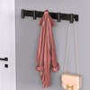 HUFEEOH Coat Hooks Wall Mount, Black T Shaped 5 Hooks
