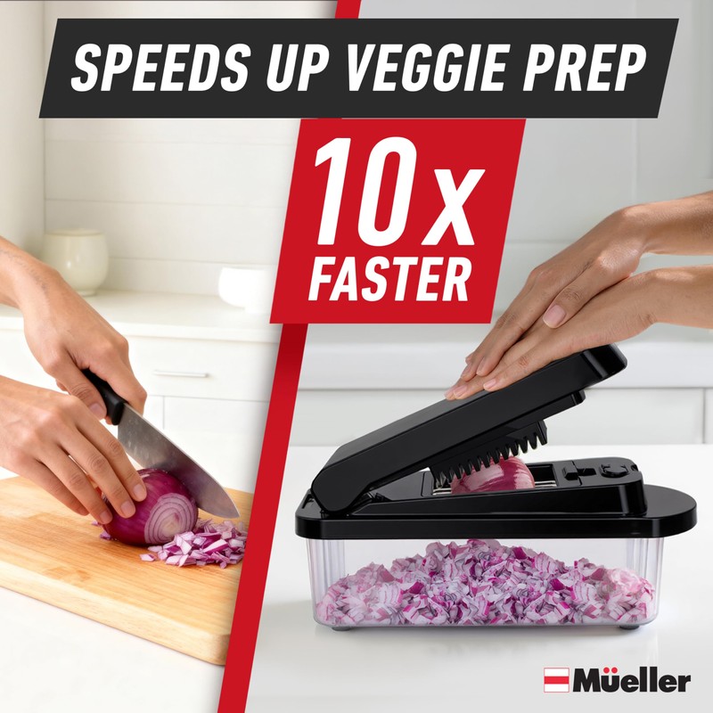 Mueller Pro-Series 10-in-1, 8 Blade Vegetable Chopper, Mandoline Slicer, Onion