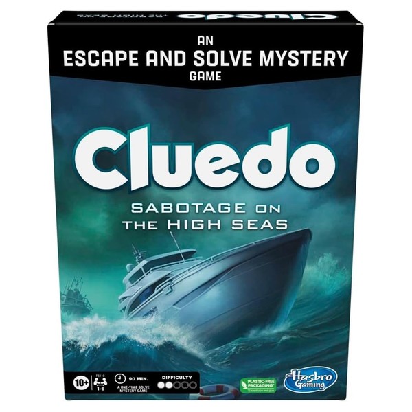 Clue Board Game Sabotage on The High Seas, Escape Room Game, Great Halloween Party Game, Murder Mystery Games, Cooperative Family Board Game, 1-6 Players, 10+