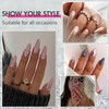 Mirror Metal Purple Almond Shaped Chrome Glazed Medium Almond Nails