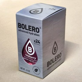 Bolero RASPBERRY 24x3g | Saftpulver ohne Zucker, gesüßt mit Stevia + Vitamin C | geeignet für Kinder, Sportler und Diabetiker | glutenfrei und veganfreundlich | Himbeergeschmack