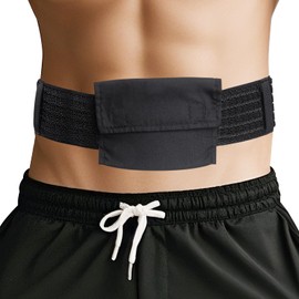 Peritoneal Dialysis Belt, Breathable Mesh PD Catheter Fixation Belt, Used for Safe Gastric and Abdominal Feeding of Peg, G, J Tubes for Male and Female Adult Patients, with Storage Bag (Black,S)