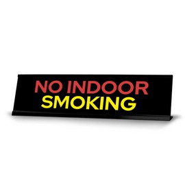Signs ByLITA Indoor No Smoking Black Frame, Desk Sign (2x8")