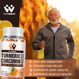 Turmeric Curcumin Gummies with Ginger & Black Pepper Extract - 2 Pack Tumeric Gummy Supplements for Pain Inflammation Joint Weight Health Support - Vegan, Organic, Gelatin-Free - for Adults and Kids