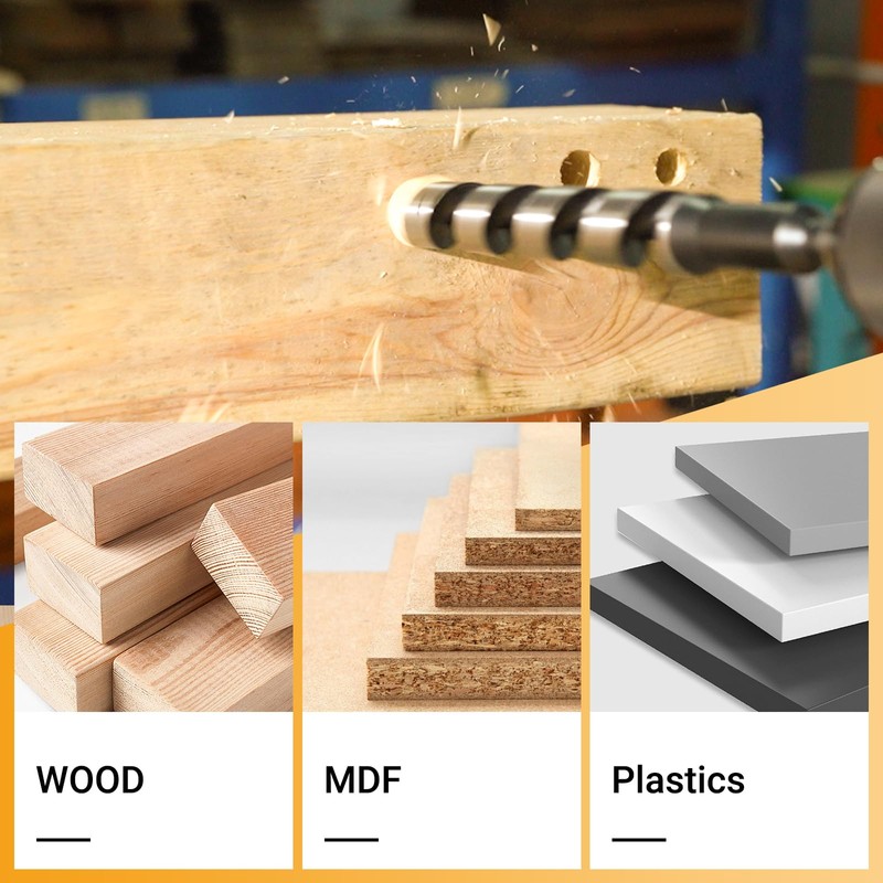5-Piece Auger Drill Bit for Wood, Long Drill Bit Set,