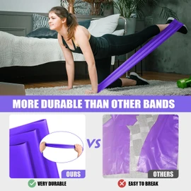 Exercise Bands, Resistance Bands Set, Latex Elastic Band for Upper Body, Lower Body, & Core Exercise, Physical Therapy, Pilates, Yoga, at-Home Workouts Stretch Bands for Women