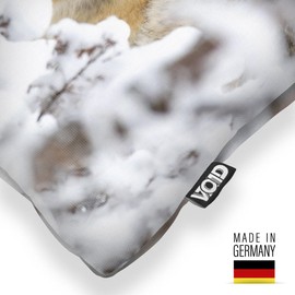 VOID Wolf Winter Wildtier Schnee Kissenbezug Kissenhülle Polyester Weihnachten Deko Winter Outdoor Dekoration, Kissen Größe:50 x 50 cm