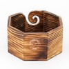 Hind Handicrafts Handmade Antique Wood Yarn Storage Box Solid Dark