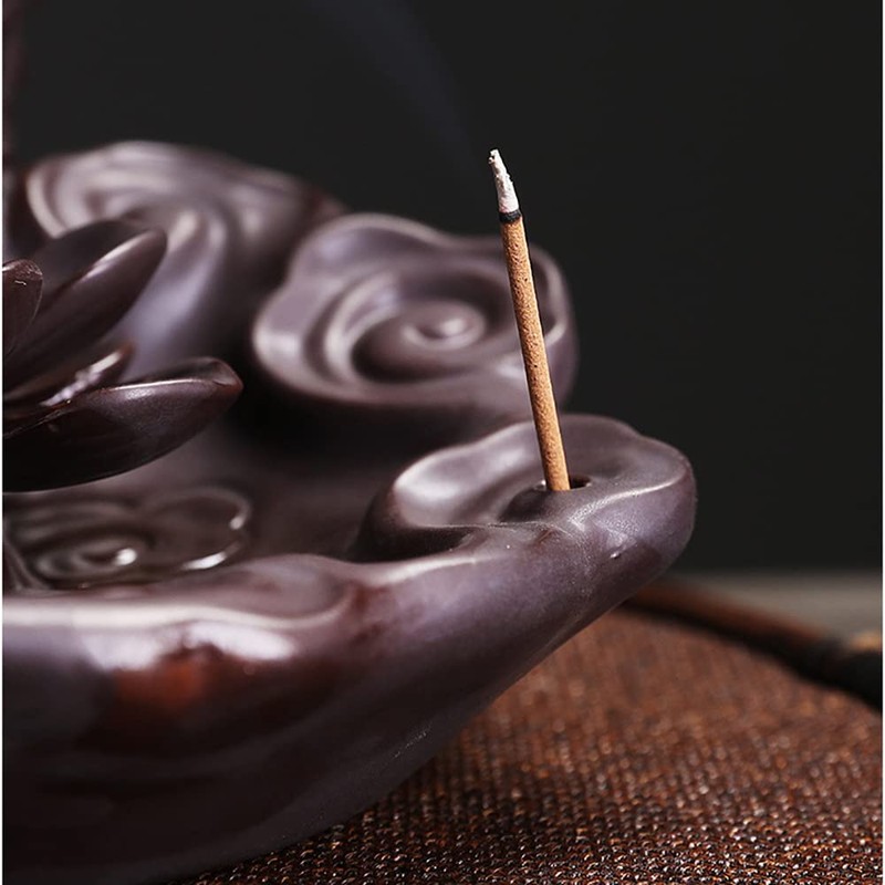 Dragon Incense Waterfall Burner with Multicolour Crystal Ball Ceramic Backflow