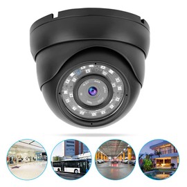 Cocoarm 1080p AHD Dome Camera Surveillance System with 120° Wide Angle and 14 Les for Safety Monitoring of Bus Car Cabins (Black)