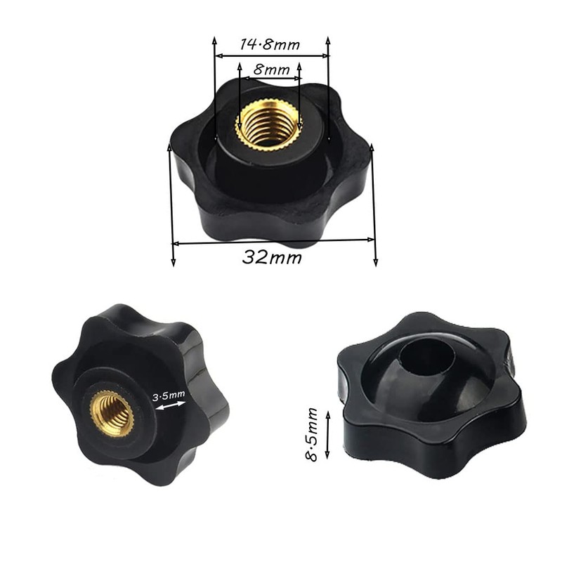 Hazrcvr Star Grip Nut M8 Pack of 20 Wing Nuts