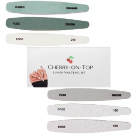 Nail File and Buffer Set Professional Nail File Set 6pc Gel Nail Files and Buffers Set Inc 100/180 Grit Nail Buffer and Nail Polisher Files