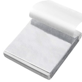 MAEXUS Gold Foil Sheet, Silver Foil Sheet, Silver Foil Hair, 3.3 x 3.1 inches (8.5 x 8 cm), Gold Flake, DIY Hair, Gold Foil Resin Nail Art Decoration, Gold Foil Sheet for Decoration Art (100 Pieces)