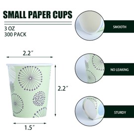 Clawsoff [300 Pack 3 oz Paper Cups, Disposable Bathroom Cups, Small Mouthwash Cups, Mini Paper Cups 3 Ounce for Bathroom