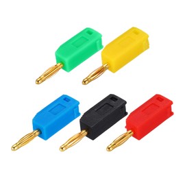 MECCANIXITY 5 Pcs 2mm Banana Plugs, 10A 7mm OD 26.5mm Length Speaker Wire Cable Plugs Connectors, Banana Jack Connector for Speaker Wire Audio Cable, 5 Colors