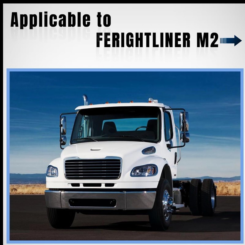 Pair Chrome Headlight Bezel Trim Cover Replacement for Freightliner M2