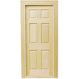 Melody Jane Dollhouse Traditional Wooden 6 Panel Interior Door 1:12 Miniature Builders DIY