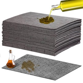 50 Pcs Oil Absorbent Pads, Oil Absorbing Sheets 10" x 13" Oil Spill Mat, Clean and Clear Oil Absorbing Sheets Oil Pads for Home Garage Basement Restaurant and Kitchen
