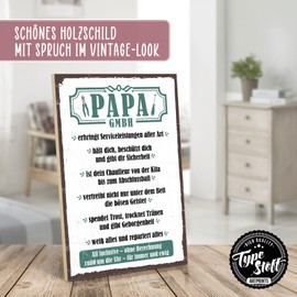 TypeStoff HS-00381 Wooden Sign with Saying - PAPA GMBH - Vintage Look with Quote as a Gift and Decoration on Father, Mother and Parents