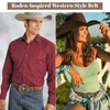 SANSTHS Cowboy Belts for Men Women, Western Leather Belt with