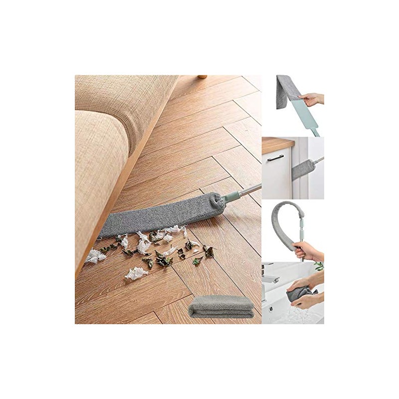 Bendable Microfiber Duster with Extendable Pole for Deep Cleaning