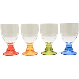 Flamefield T0186M Party Bella Acrylic Wine Goblets - Pack of 4, Assorted