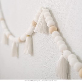 Gartner Studios Style Me Pretty Bead and Tassels Garland, White, (38167)