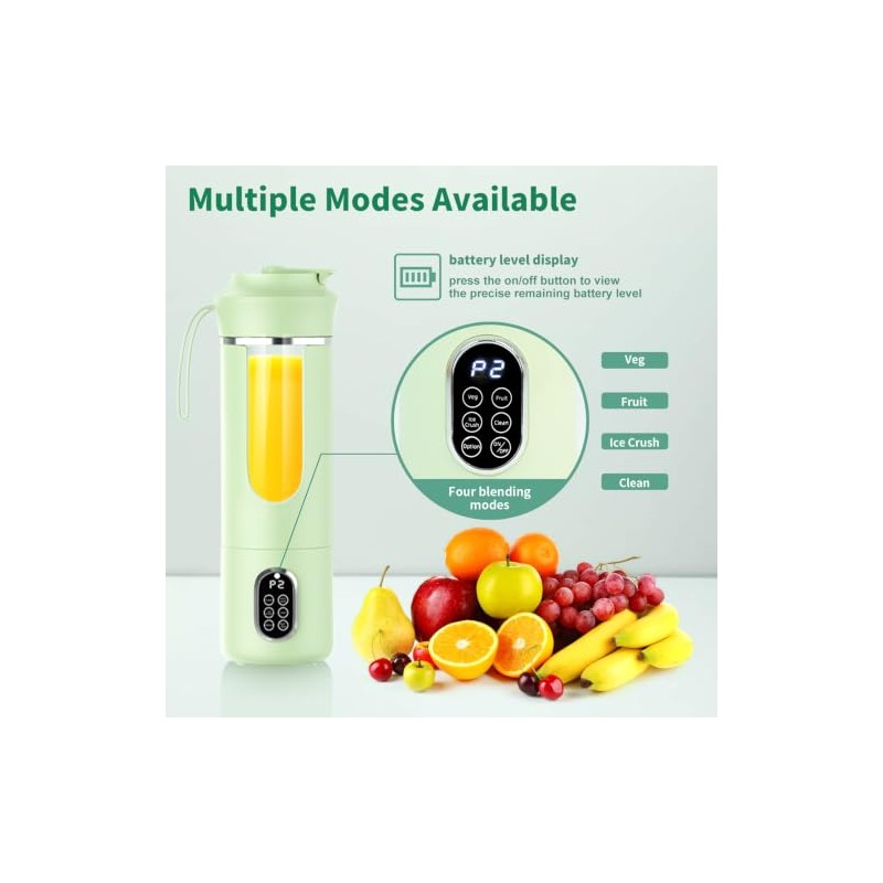 Portable Cordless Blender with Automatic Cleaning Function