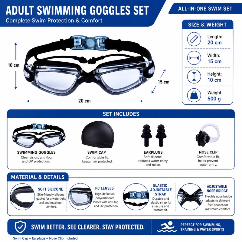 Kids Anti-Fog Swimming Goggles for Pool & Beach – UV-Protection