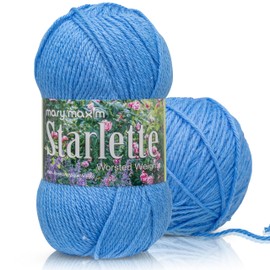 Mary Maxim Starlette Yarn - Acrylic Worsted Weight Yarn 4, Crochet Yarn and Knitting Yarn for Afghans, Blankets, Clothing and Crafts, 180 Yards, Medium Blue