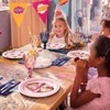 24Pcs Pink Bow Football Paper Plates, Touchdowns or Tutus, 7In