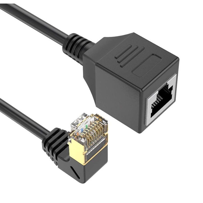 Traovien CAT 8 Ethernet Extension Cable,90 Degree Down Angle Male