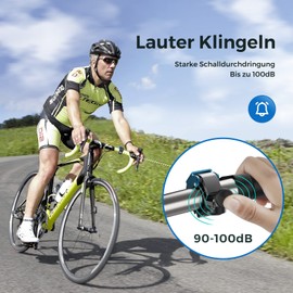 Bicycle Bell, Innovative Aluminium Alloy Mini Bell Bicycle 100 dB Bell Loud, Upgrade Bicycle Horn Bicycle Bell for Bike MTB Mountain Bike, 22-24 mm Handlebar Blue