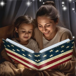 RYUITHDJP Photo Album 4x6-60 Photos Capacity Portable Picture Album, PU Leather Cover Photo Album with Elastic Band for Family Boys Girl Wedding Anniversary-American Flag