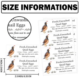 Unwashed Chicken Quail Duck Egg Carton Stickers 1 * 2.5 inch Farm Fresh Eggs Carton Labels Egg Packaging Handling Instructions Stickers for Farm Fresh Egg Business 120Pcs (Color2)