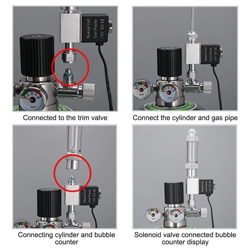 DONGKER CO2 Solenoid Valve, DC 12 V Aquarium CO2 Regulator,