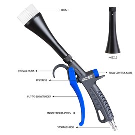 RYCUBRE Tornado Car Cleaning Gun High Pressure Air Blow Gun, Air Compressor Compatible, Professional Tornado Air Gun for Car Detailing