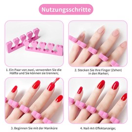 Dreamil Schwamm Fingerteiler 24-teiliger Zehenteiler Fingernagel und Zehennagel Separator Pads für Maniküre Pediküre Schmieren Gel Nagel Werkzeug Zubehör(Rosa/Lila)