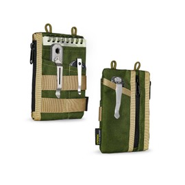 VIPERADE VE18N EDC Pocket Tool Organiser, Multifunctional Small Tool Bag with 6 Pockets, EDC Organiser Bag for Men, Slim Multitools Pockets Organiser - Green+Khaki