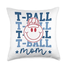 Tball Mom - Baseball Essentials Mama Game Day T-Ball Apparel Throw Pillow