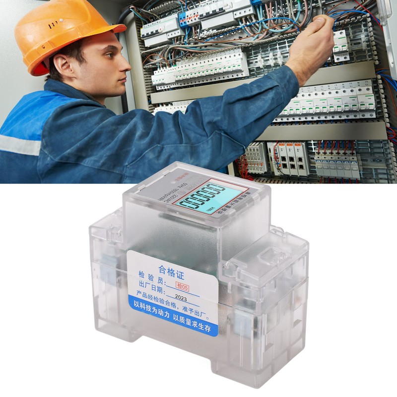 Smart Energy Meter LCD Display Power Consumption Monitor Single Phase