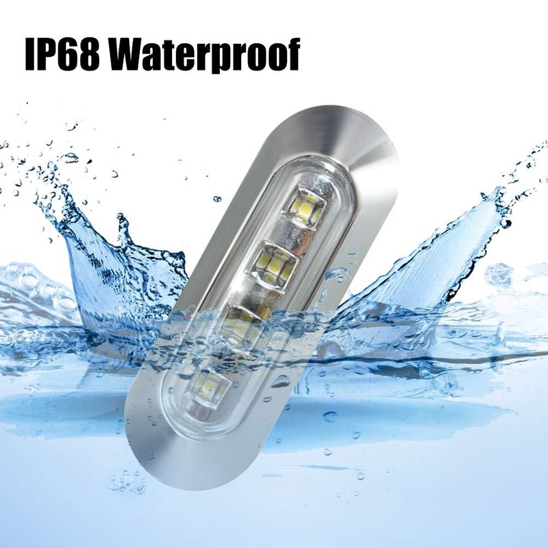 ALFU 10PCS White DC12V-24V 4 LED Side Marker Indicator Lights
