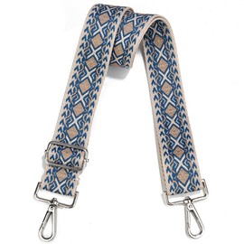 Crossbody Straps for Purses Silver Hardware Purse Strap Wide Shoulder Strap Adjustable Replacement,Retro Jacquard Embroidery for Shoulder Bags