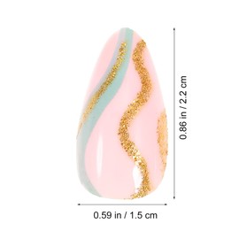 Healeved Women's Striped Nail Art Tips 24pcs Full Coverage False Nails Stylish Manicure Decorations for Occasions